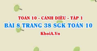 Bài 8 trang 38 SGK Toán 10 tập 1 Cánh Diều